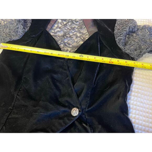VTG ala Carte California Whimsygoth Black Velvet & Lace Romantic Jacket Sz 13-14 - Picture 6 of 11